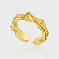 Graduation Beads Pattern Wave 925 Sterling Silver Adjustable Ring - KIAHMILLA