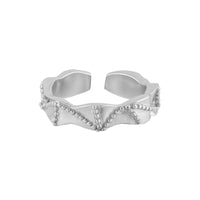 Graduation Beads Pattern Wave 925 Sterling Silver Adjustable Ring - KIAHMILLA