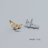 Graduation CZ Olive Leaves Branch 925 Sterling Silver Stud Earrings - KIAHMILLA