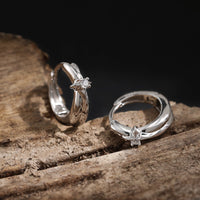 Graduation Simple CZ Shining Star 925 Sterling Silver Hoop Earrings - KIAHMILLA