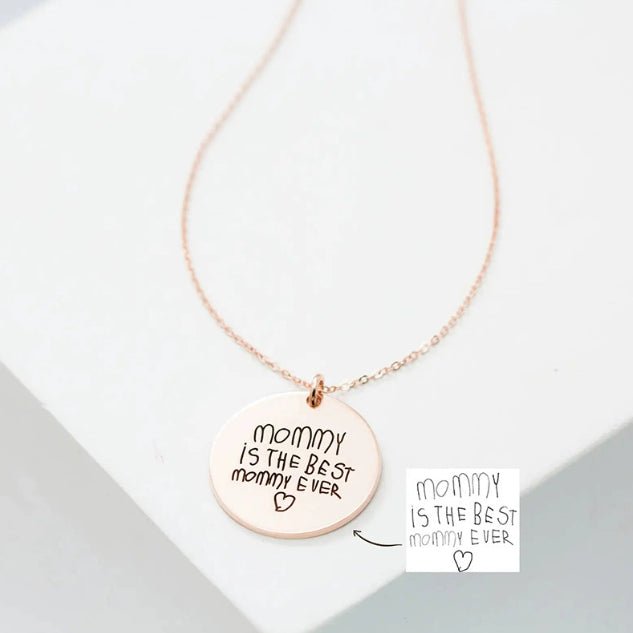 Handwritten Personalized Coin Necklace - Coolpeacock