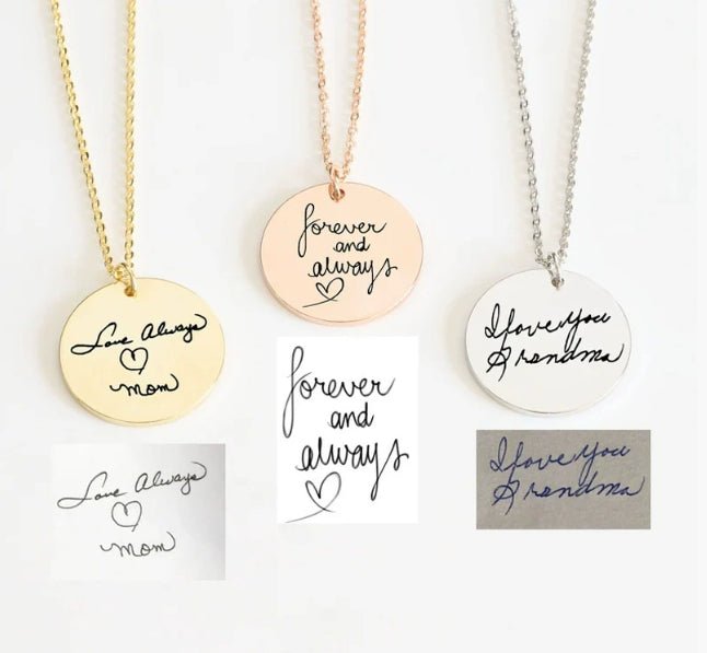 Handwritten Personalized Coin Necklace - Coolpeacock