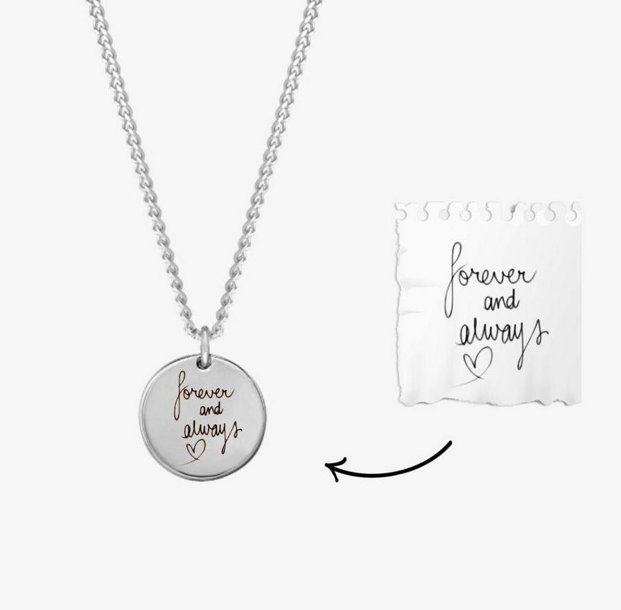 Handwritten Personalized Coin Necklace - Coolpeacock