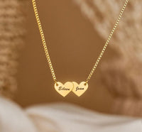Heart-shaped interlocking custom name necklace - KIAHMILLA