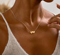 Heart-shaped interlocking custom name necklace - KIAHMILLA