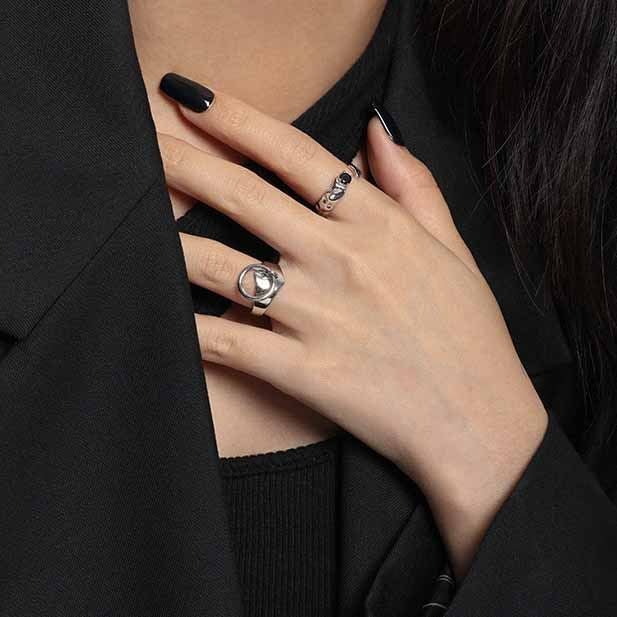 Holiday Circle Rings 925 Sterling Silver Adjustable Ring - KIAHMILLA