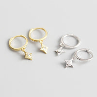 Holiday CZ Geometry Rhombus 925 Sterling Silver Earring Buckles - KIAHMILLA