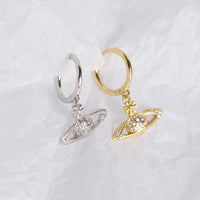 Holiday CZ Planet 925 Sterling Silver Hoop Earrings - KIAHMILLA