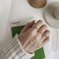 Holiday Hollow Twisted Index Finger Ring 925 Sterling Silver Adjustable Ring - KIAHMILLA