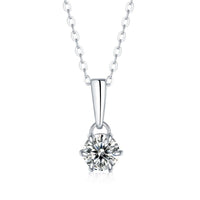 Holiday Moissanite CZ Waterdrop Round Flower 925 Sterling Silver Necklace - KIAHMILLA