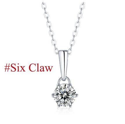 Holiday Moissanite CZ Waterdrop Round Flower 925 Sterling Silver Necklace - KIAHMILLA