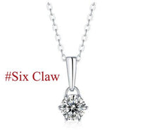 Holiday Moissanite CZ Waterdrop Round Flower 925 Sterling Silver Necklace - KIAHMILLA