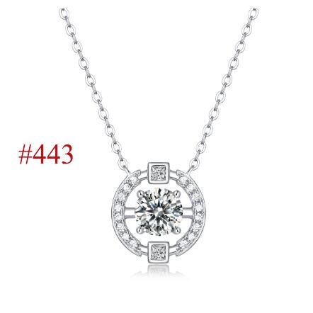 Holiday Moissanite CZ Waterdrop Round Flower 925 Sterling Silver Necklace - KIAHMILLA