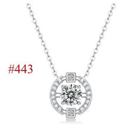 Holiday Moissanite CZ Waterdrop Round Flower 925 Sterling Silver Necklace - KIAHMILLA