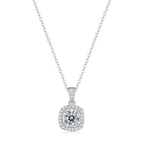 Holiday Moissanite CZ Waterdrop Round Flower 925 Sterling Silver Necklace - KIAHMILLA