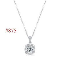 Holiday Moissanite CZ Waterdrop Round Flower 925 Sterling Silver Necklace - KIAHMILLA