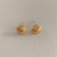 Holiday Ocean Shell Conch 925 Sterling Silver Stud Earrings - KIAHMILLA