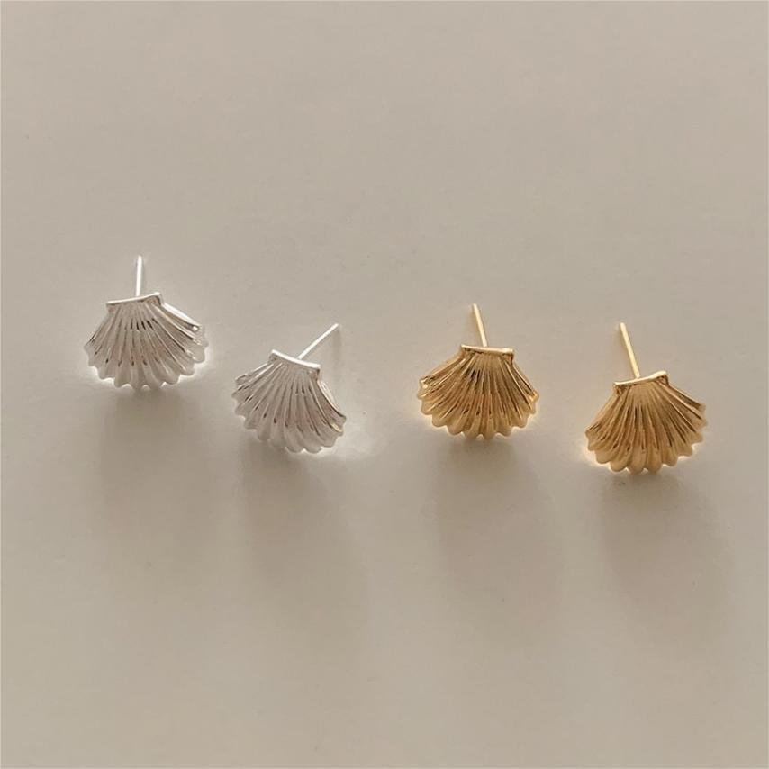 Holiday Ocean Shell Conch 925 Sterling Silver Stud Earrings - KIAHMILLA