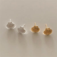Holiday Ocean Shell Conch 925 Sterling Silver Stud Earrings - KIAHMILLA