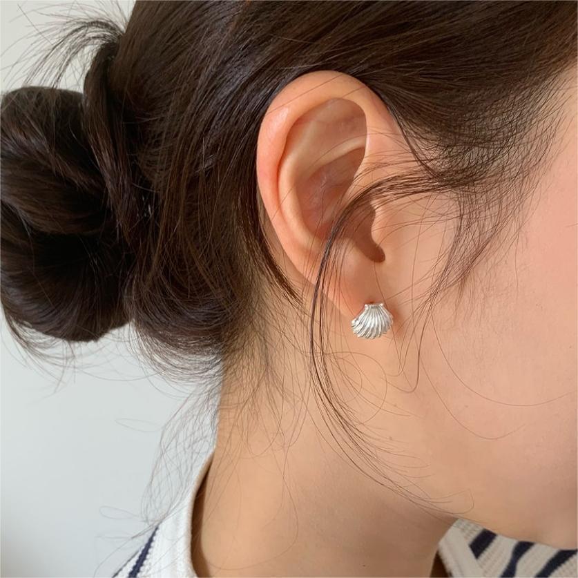 Holiday Ocean Shell Conch 925 Sterling Silver Stud Earrings - KIAHMILLA