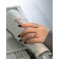 Holiday One Strip Simple 925 Sterling Silver Adjustable Ring - KIAHMILLA
