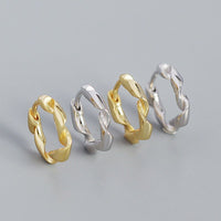 Holiday Twisted Circle 925 Sterling Silver Huggie Hoop Earrings - KIAHMILLA