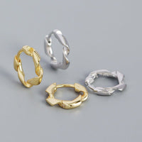 Holiday Twisted Circle 925 Sterling Silver Huggie Hoop Earrings - KIAHMILLA