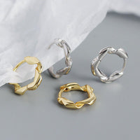 Holiday Twisted Circle 925 Sterling Silver Huggie Hoop Earrings - KIAHMILLA