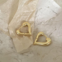 Holiday Women Big Hollow Irregular Heart 925 Sterling Silver Hoop Earrings - KIAHMILLA