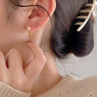 Holiday Women Big Hollow Irregular Heart 925 Sterling Silver Hoop Earrings - KIAHMILLA