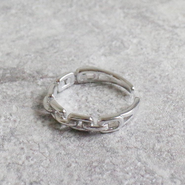 Hollow Chain 925 Sterling Silver Adjustable Ring - KIAHMILLA