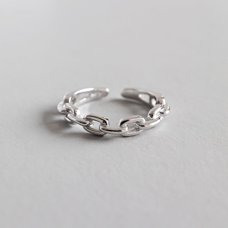 Hollow Chain 925 Sterling Silver Adjustable Ring - KIAHMILLA