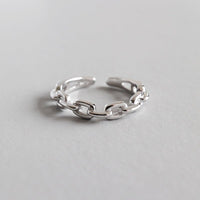 Hollow Chain 925 Sterling Silver Adjustable Ring - KIAHMILLA