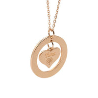 Hollow round with love heart, customizable name design, unique high-end necklace - KIAHMILLA