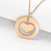 Hollow round with love heart, customizable name design, unique high-end necklace - KIAHMILLA