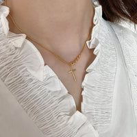 Holy Cross Hollow Chain 925 Sterling Silver Necklace - KIAHMILLA