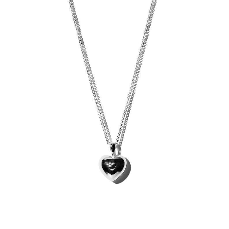 Honey Moon Double Heart Love 925 Sterling Silver Necklace - KIAHMILLA