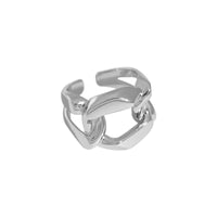 Hot Hollow Wide Chain 925 Sterling Silver Adjustable Ring - KIAHMILLA