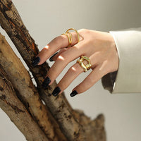 Hot Hollow Wide Chain 925 Sterling Silver Adjustable Ring - KIAHMILLA