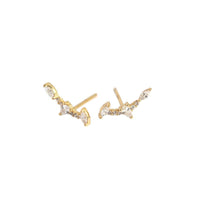Hot Simple CZ Geometry Bat Wings 925 Sterling Silver Stud Earrings - KIAHMILLA
