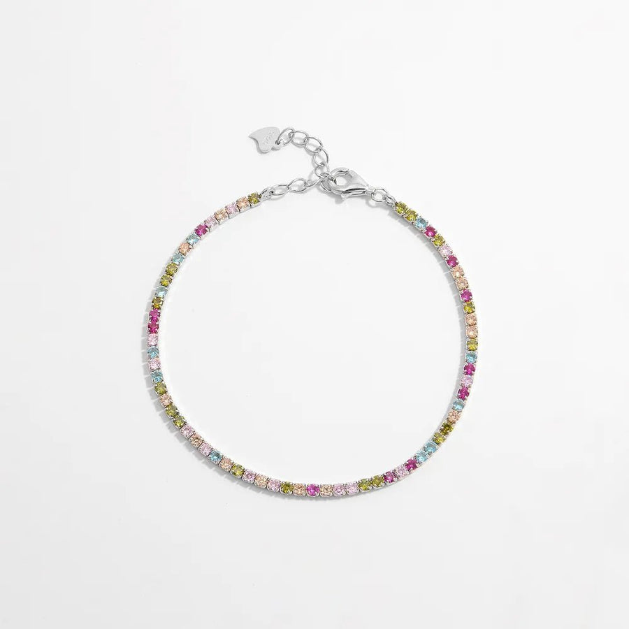 Inlaid Zircon 925 Sterling Silver Bracelet - Coolpeacock