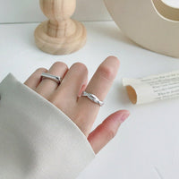 Ins Lines Cross Twisted 925 Sterling Silver Adjustable Ring - KIAHMILLA