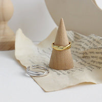 Ins Lines Cross Twisted 925 Sterling Silver Adjustable Ring - KIAHMILLA