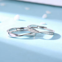 Ins-Style Moissanite Mobius Classic Silver S925 Sterling Silver Couple Rings - KIAHMILLA