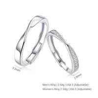 Ins-Style Moissanite Mobius Classic Silver S925 Sterling Silver Couple Rings - KIAHMILLA