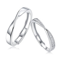 Ins-Style Moissanite Mobius Classic Silver S925 Sterling Silver Couple Rings - KIAHMILLA