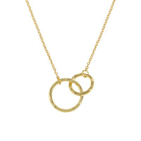 Irregular double circular ring texture S925 sterling silver necklace for women - KIAHMILLA
