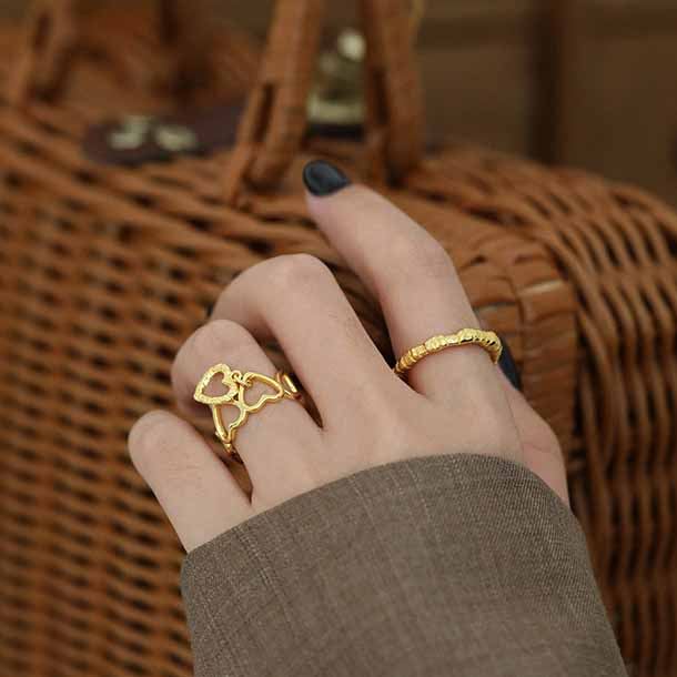 Irregular Face 925 Sterling Silver Adjustable Ring - KIAHMILLA