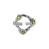 Irregular Geometric Design Cubic Zirconia Adjustable 925 Sterling Silver Ring - KIAHMILLA