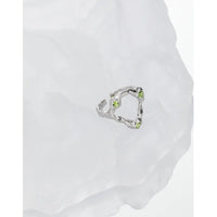 Irregular Geometric Design Cubic Zirconia Adjustable 925 Sterling Silver Ring - KIAHMILLA